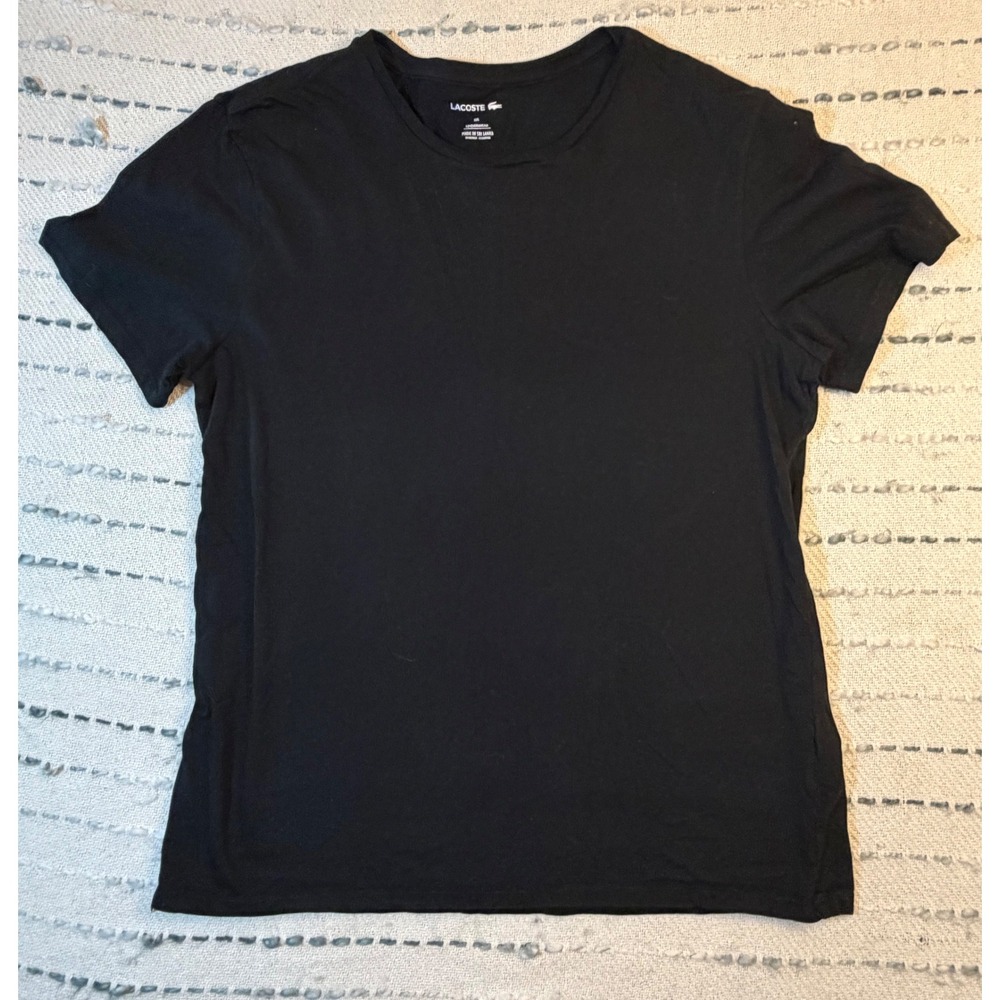 Lacoste Black Short Sleeve Crew Neck T-Shirt Size XXL RN87651